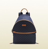 sac à dos en nylon guccissima bleu moyen